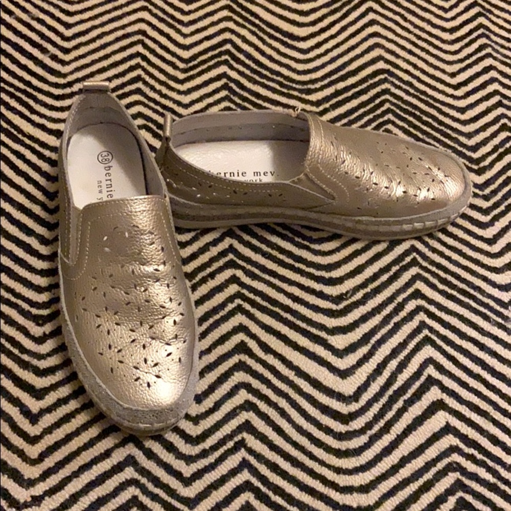 Gold slip on platform sneakers